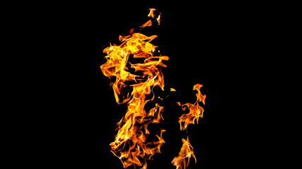 Fire flames on black background. fire on black background isolated. fire patterns