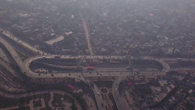 Azadi chowk flyover interchange lahore pakistan aerial view
