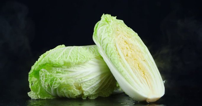 Fresh cabbage with a cool steam.