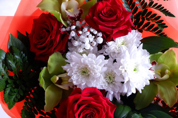 Bouquet of flowers on a white background