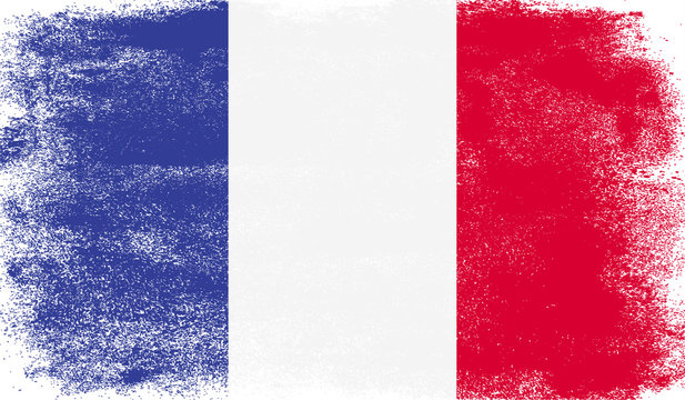 France Flag With Grunge Texture