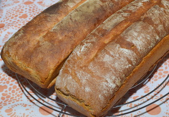 Ready-made food. Home-made bread with a crisp wheat crust.
