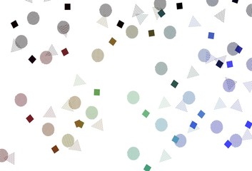 Light Multicolor vector texture with poly style with circles, cubes.