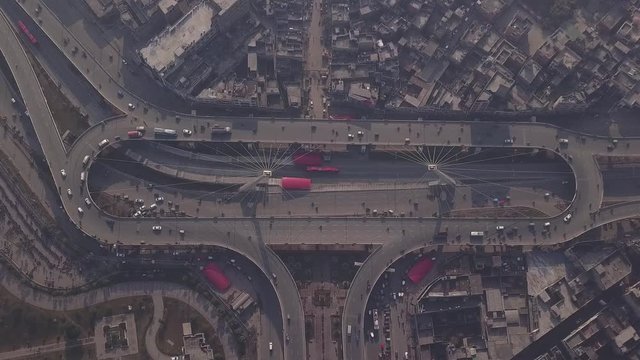 Azadi chowk flyover interchange lahore pakistan aerial view