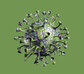 Covid-19 - Coronavirus Isolated with Clipping Path, 3D Rendering 