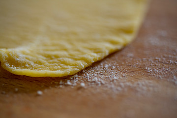 sfoglia fatta a mano pasta all'uovo italiana macro