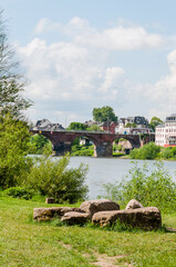 Trier, Römerbrücke, Mosel, Fluss, Moselbrücke, Brücke, Flussschifffahrt, Rheinland-Pfalz,...