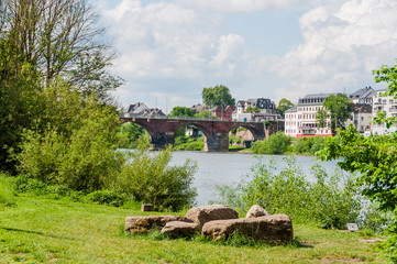 Trier, Römerbrücke, Mosel, Fluss, Moselbrücke, Brücke, Flussschifffahrt, Rheinland-Pfalz,...