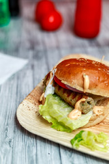 Mini Seekh kebab burger