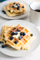 Belgian waffles and tea