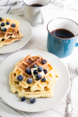 Belgian waffles and tea