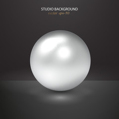 Metal ball isolate .Realistic balloon for labels, advertising . Bubble. Vector illustration.	
