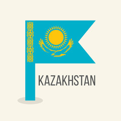 The national flag of the Republic of Kazakhstan.