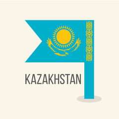The national flag of the Republic of Kazakhstan.