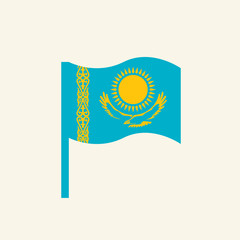 The national flag of the Republic of Kazakhstan.