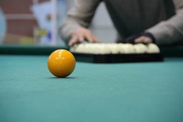man playing snooker