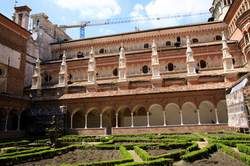 Obraz premium Pavia (PV), Italy - June 09, 2018: Certosa di Pavia area and Carthusian Monastery inside , Pavia, Lombardy, Italy