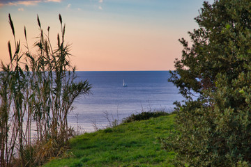 Panorama from Punta Falcone Piombino Tuscany Italy