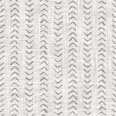 Seamless light grey woven stripes linen texture background. Flax hemp fiber natural pattern. Organic fibre close up weave fabric surface material. Herringbone natural cloth textured rough material - 332207000