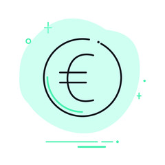 Euro Currency Symbol Vector Flat Icon Graphic