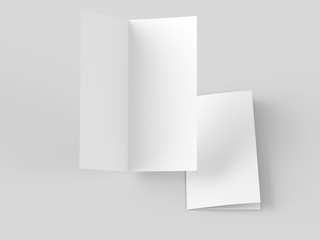 Leaflet folded to DL format - mock up - 3d illustration