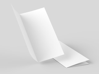 Leaflet folded to DL format - mock up - 3d illustration