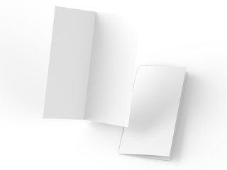 Leaflet folded to DL format - mock up - 3d illustration