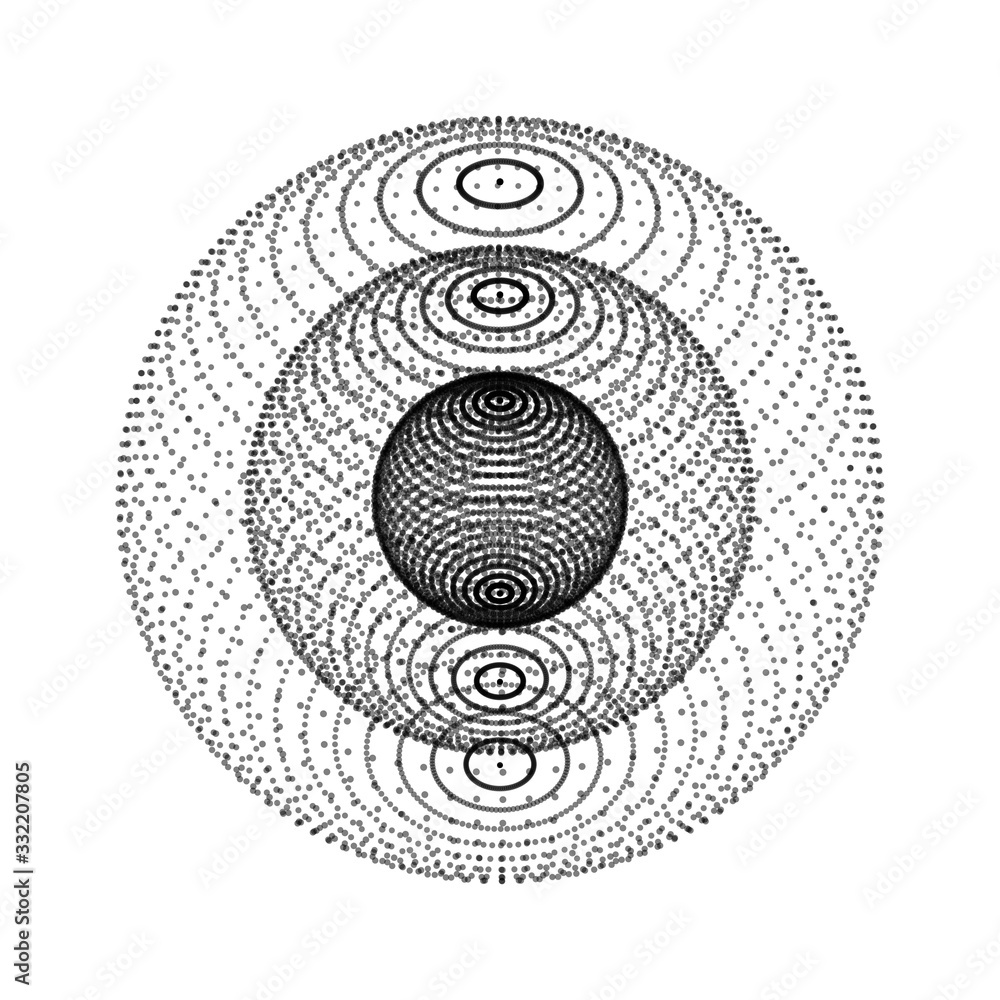 Aufkleber technology vector sphere with connecting dots. digital abstract network structure.