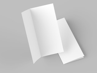 Leaflet folded to DL format - mock up - 3d illustration