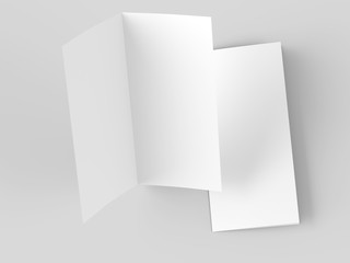Leaflet folded to DL format - mock up - 3d illustration