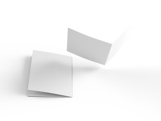Leaflet folded to DL format - mock up - 3d illustration