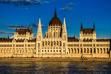 Beautiful architecture of parlament building in Budapest, Hungary