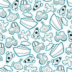 seamless pattern with children toys and sea