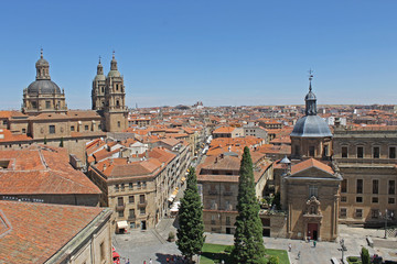 Fototapeta na wymiar View of the city center of Salamanca from the cathedral