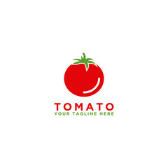 Tomato Design Logo. Isolated vegetables. Vector illustration.
