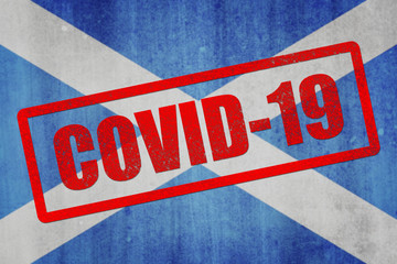 National flag of Scotland. Grunge effect.