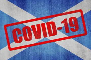 Fototapeta premium National flag of Scotland. Grunge effect.
