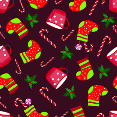 Seamless pattern with christmas gifts. Vector background.