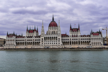 Fototapeta na wymiar Beautiful architecture of parlament building in Budapest, Hungary