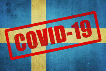 Fototapeta premium National flag of Sweden. Grungy effect.