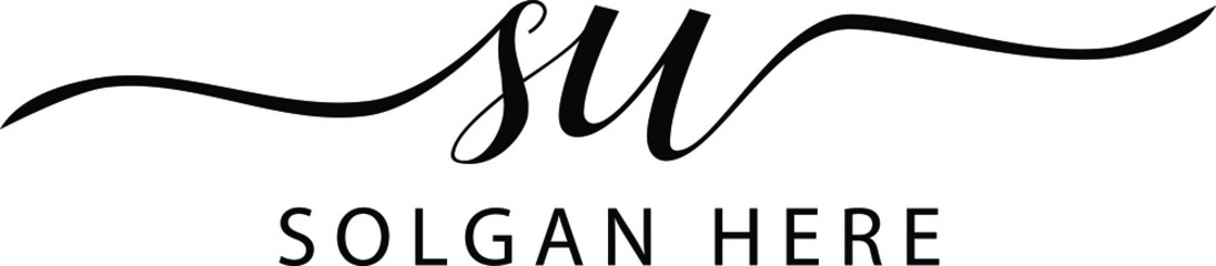 letter SU logo vector signature design