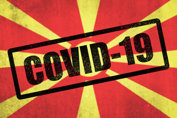 National flag of Macedonia. Grungy effect.