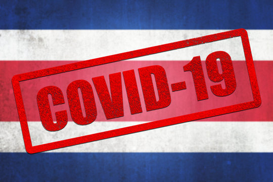National flag of Costa Rica. Grungy effect.