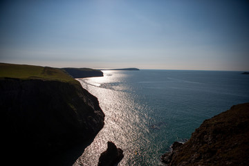 Rocky coastline with cliffs, beach