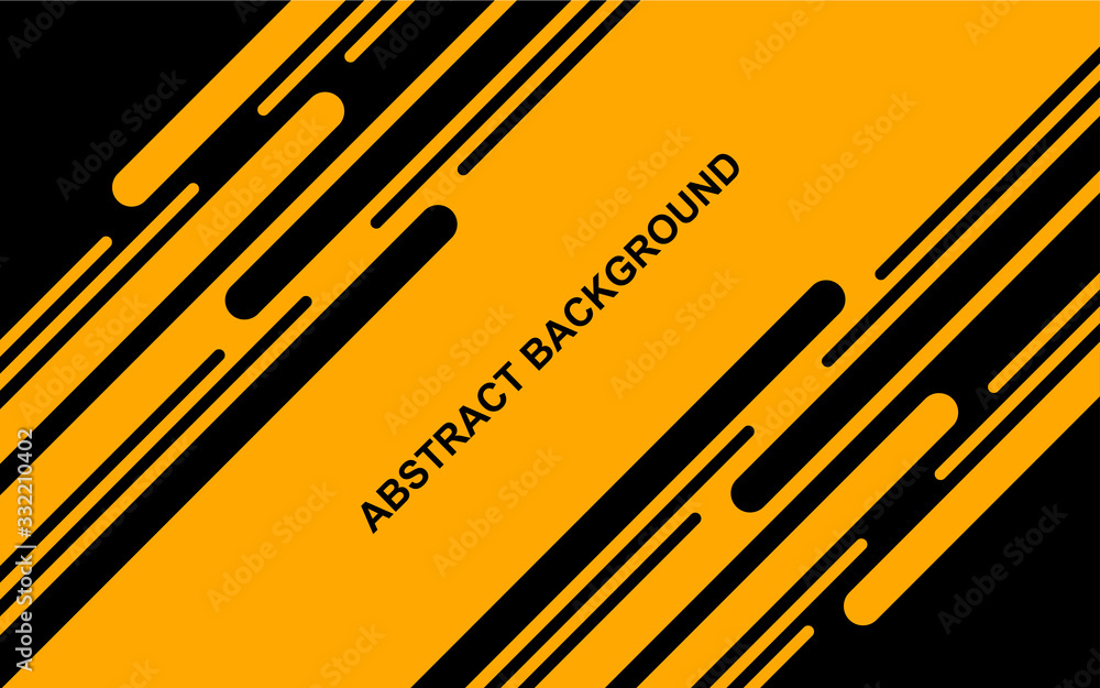Poster abstract yellow and black shapes overlapping layers on black background. vector design template for 