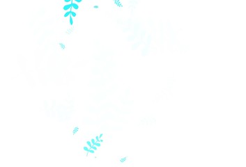 Light Blue, Green vector doodle texture with leaves.