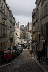 Fototapeta na wymiar Streets of Montmartre neighborhood in Paris, France.