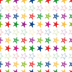 Seamless doodle hand drawn stars