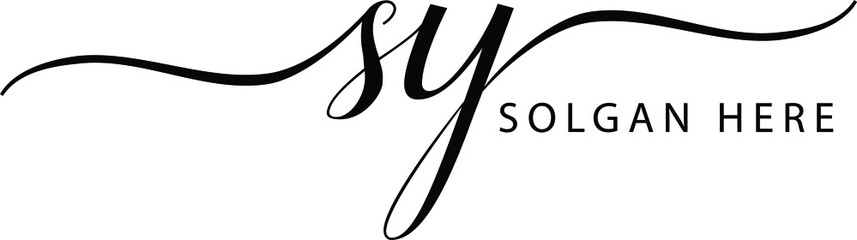 letter SY logo vector signature design
