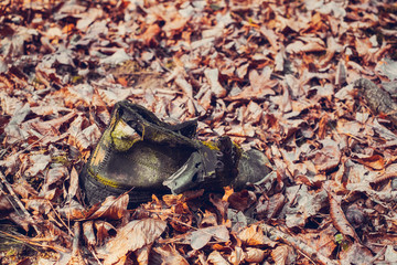old boot leather Lost in the woods